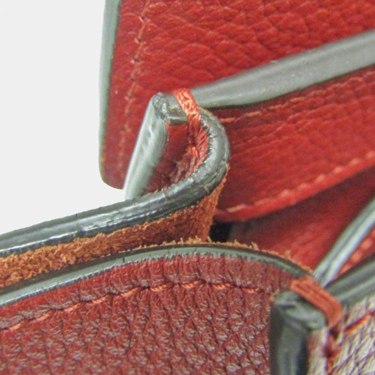 Pre Owned Celine Dark Red Leather Micro Luggage Satchel