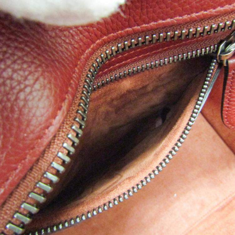 Pre Owned Celine Dark Red Leather Micro Luggage Satchel