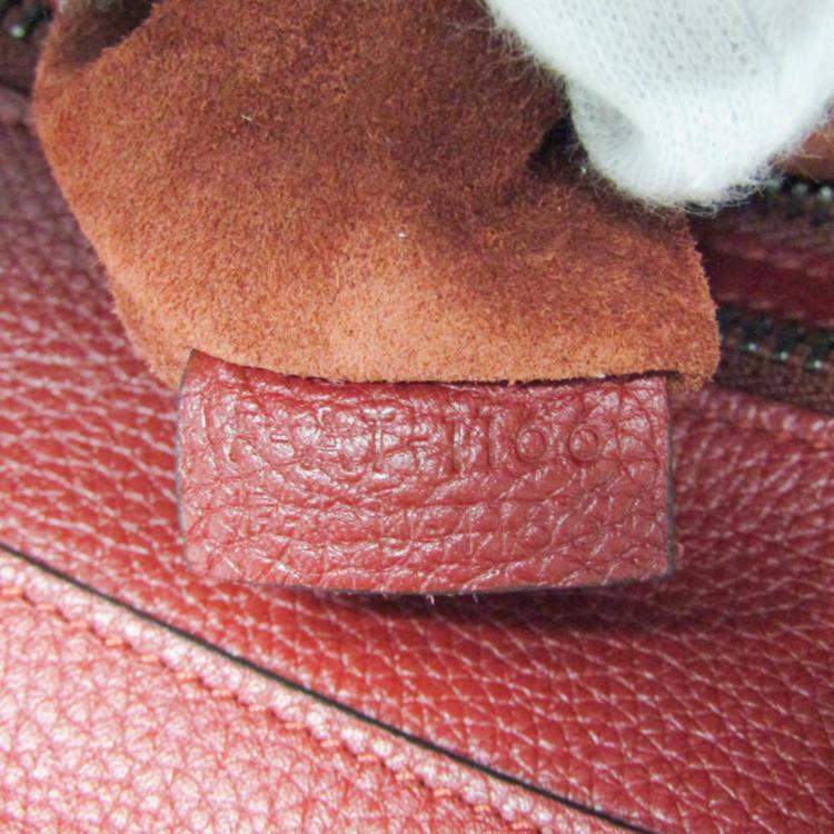 Pre Owned Celine Dark Red Leather Micro Luggage Satchel