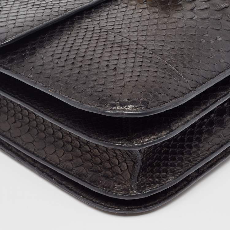 Pre Owned Celine Brown Python Large Classic Box Shoulder Bag