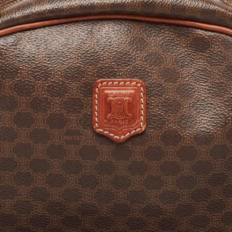 Pre Owned Celine Brown Macadam Coated Canvas and Leather Dome Satchel