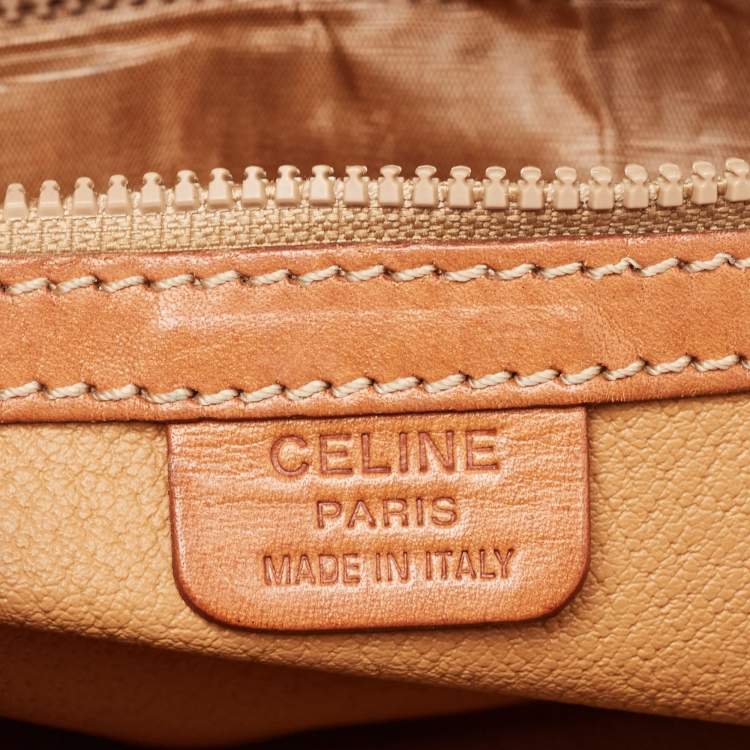 Pre Owned Celine Brown Macadam Coated Canvas and Leather Dome Satchel