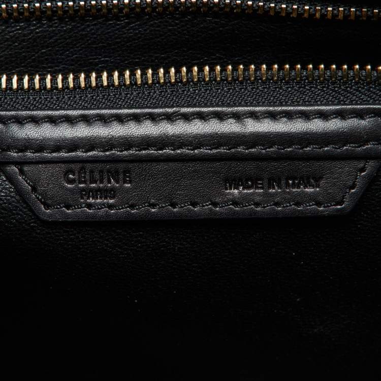 Pre Owned Celine Tri Color Leather and Suede Micro Luggage Tote