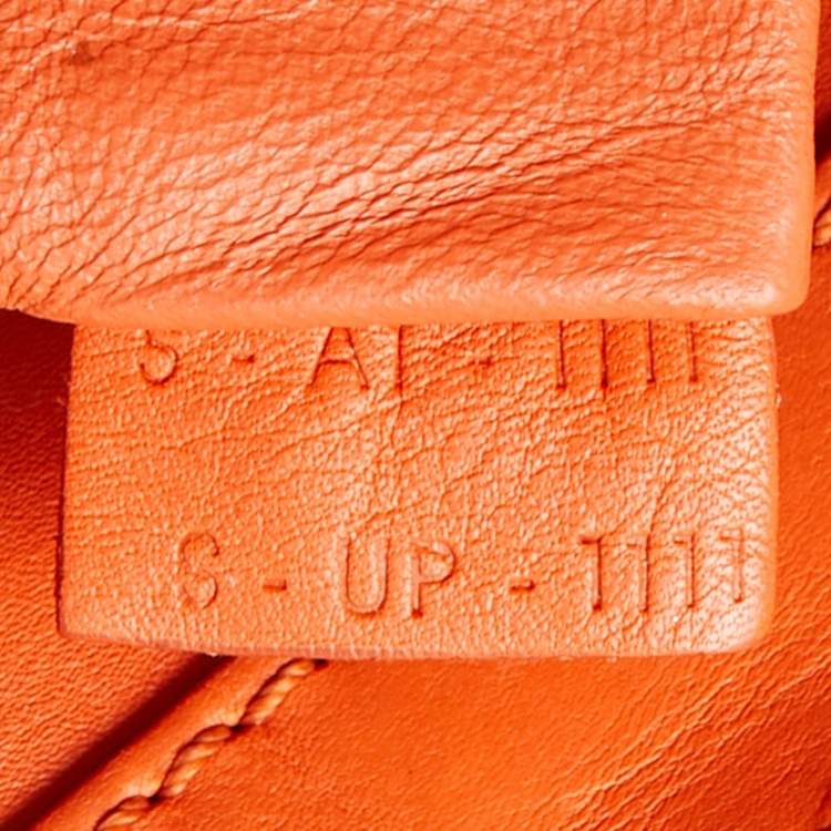 Pre Owned Celine Orange Leather Shoulder Luggage Tote