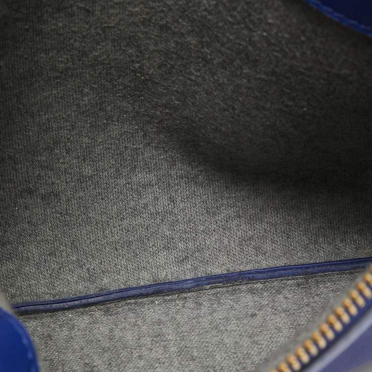 Pre Owned Celine Blue Leather Large Trio Crossbody Bag