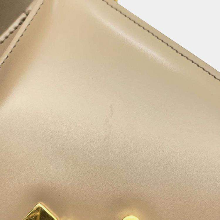 Pre Owned Celine Beige Shiny Calfskin Teen Besace Safari Shoulder Bag
