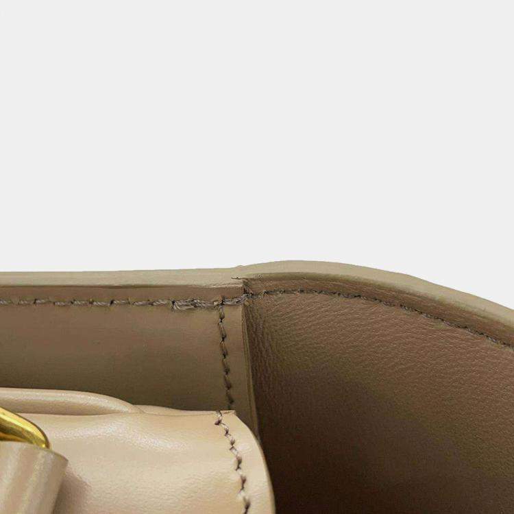 Pre Owned Celine Beige Shiny Calfskin Teen Besace Safari Shoulder Bag