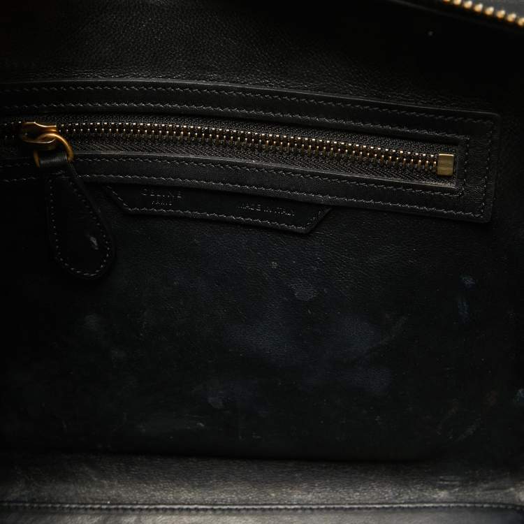 Pre Owned Celine Multicolor Leather and Python Micro Luggage Tote