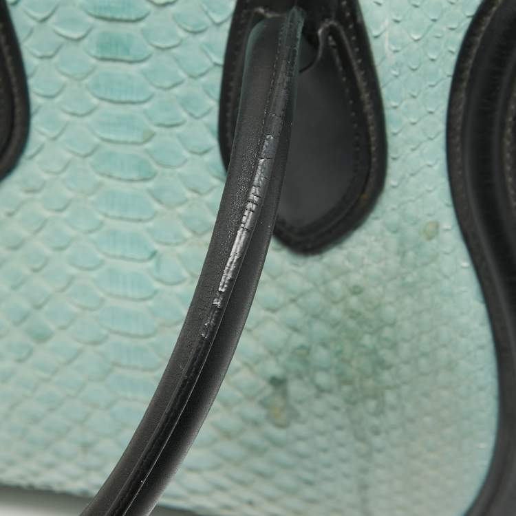 Pre Owned Celine Multicolor Leather and Python Micro Luggage Tote