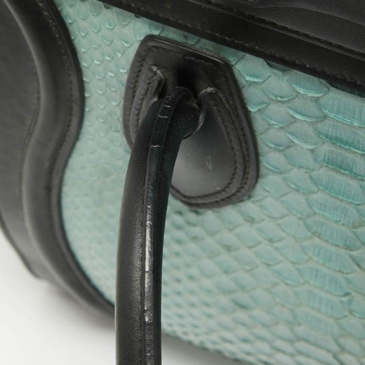 Pre Owned Celine Multicolor Leather and Python Micro Luggage Tote