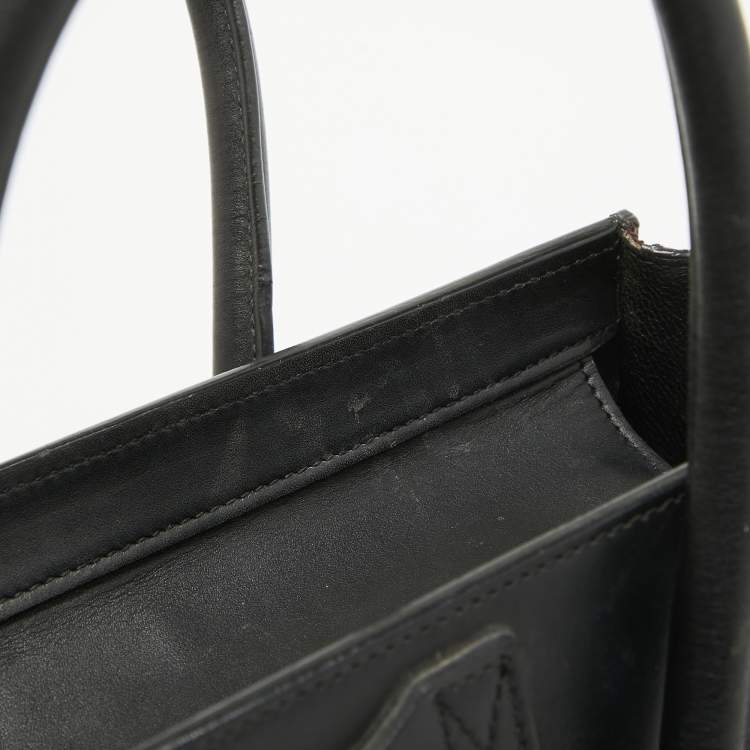 Pre Owned Celine Multicolor Leather and Python Micro Luggage Tote