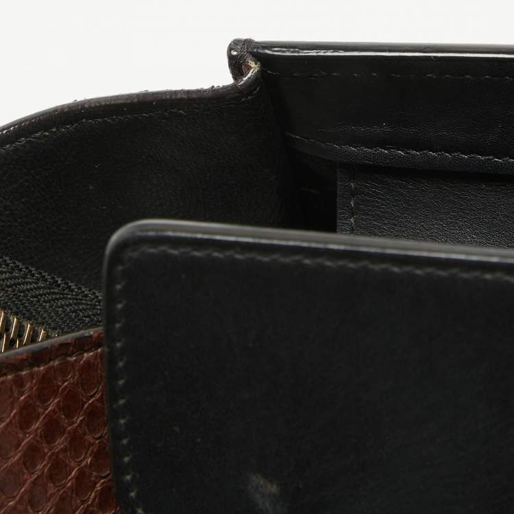 Pre Owned Celine Multicolor Leather and Python Micro Luggage Tote