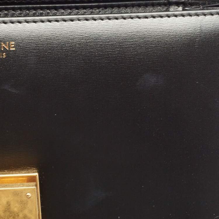Pre Owned Celine Black Leather Medium Classic Box Shoulder Bag