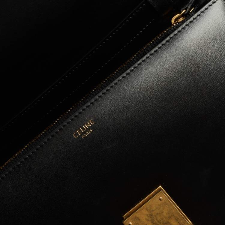 Pre Owned Celine Black Leather Medium Classic Box Shoulder Bag