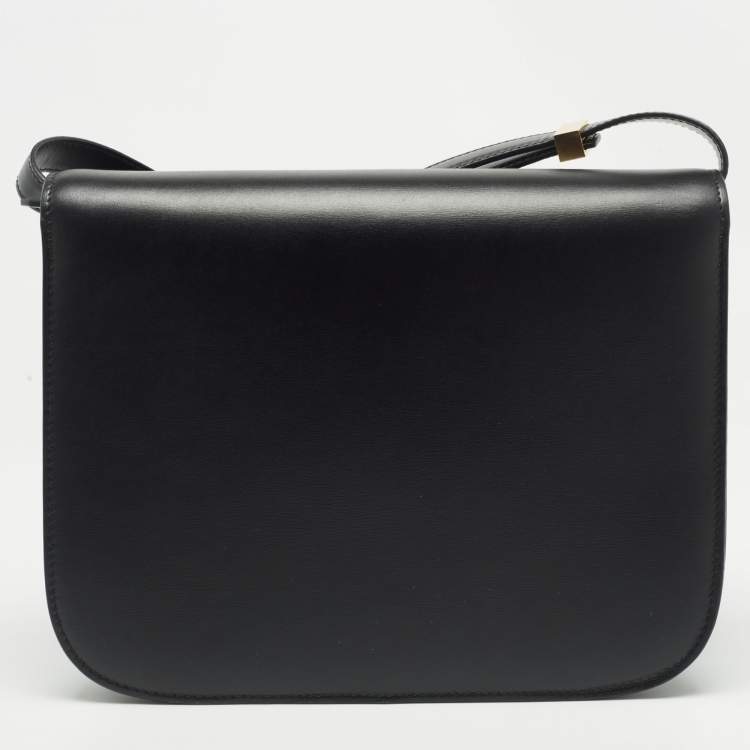 Pre Owned Celine Black Leather Medium Classic Box Shoulder Bag