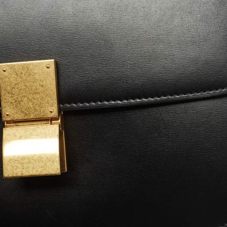 Pre Owned Celine Black Leather Medium Classic Box Shoulder Bag