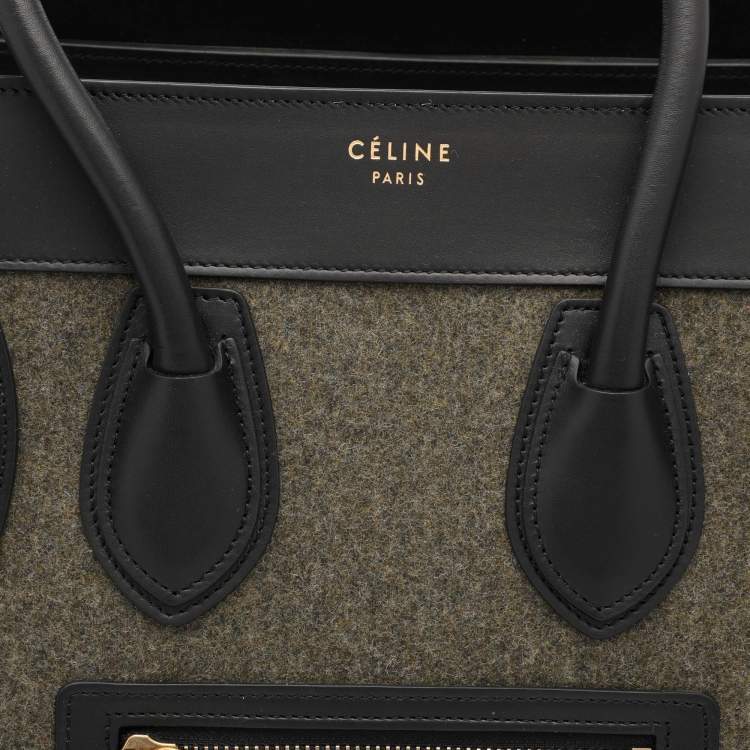 Pre Owned Celine Multicolor Leather and Felt Micro Luggage Tote