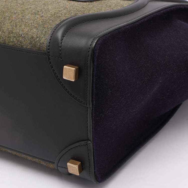 Pre Owned Celine Multicolor Leather and Felt Micro Luggage Tote