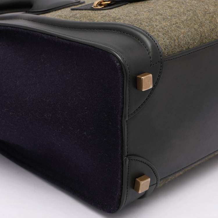 Pre Owned Celine Multicolor Leather and Felt Micro Luggage Tote