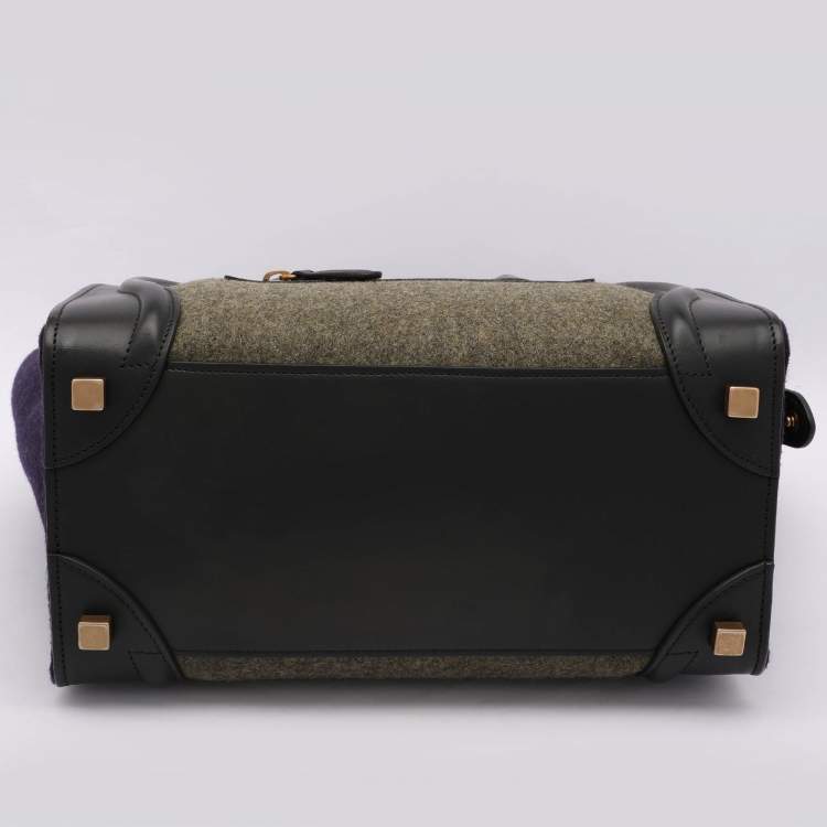 Pre Owned Celine Multicolor Leather and Felt Micro Luggage Tote