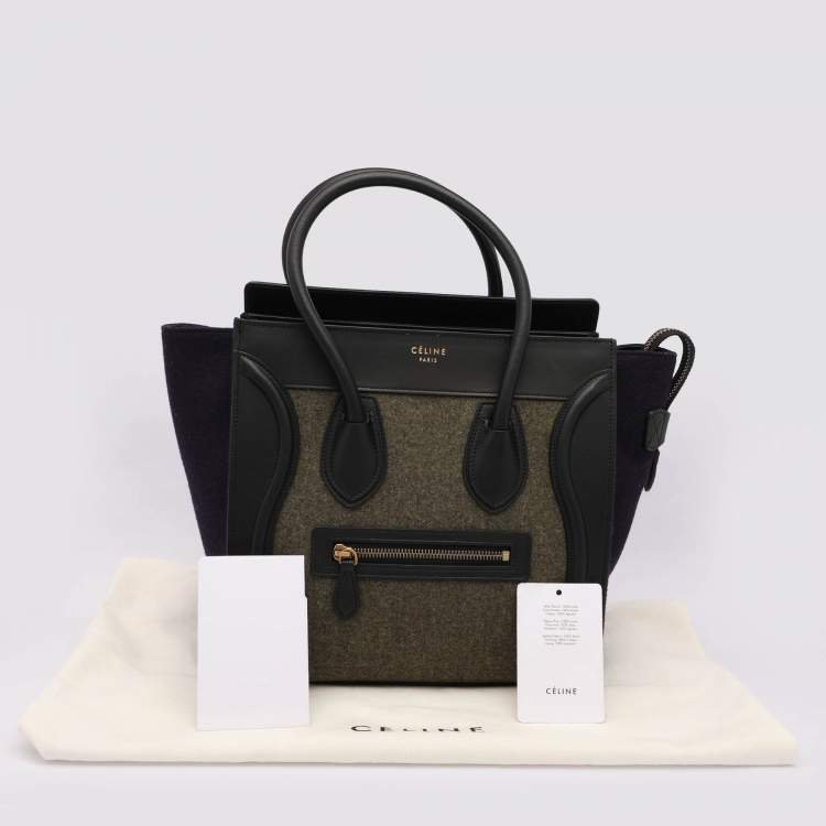 Pre Owned Celine Multicolor Leather and Felt Micro Luggage Tote