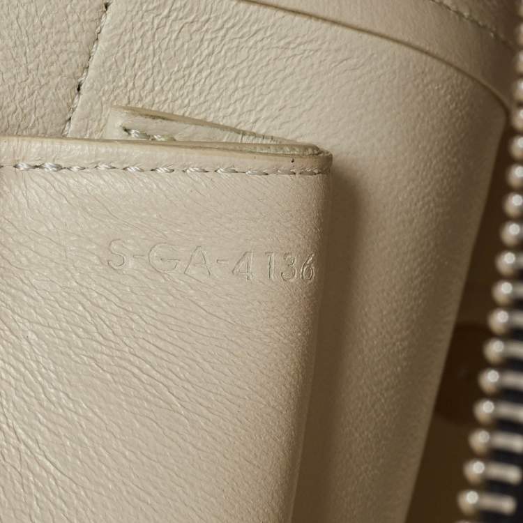 Pre Owned Celine Black/Off White Leather and Canvas Mini Belt Top Handle Bag