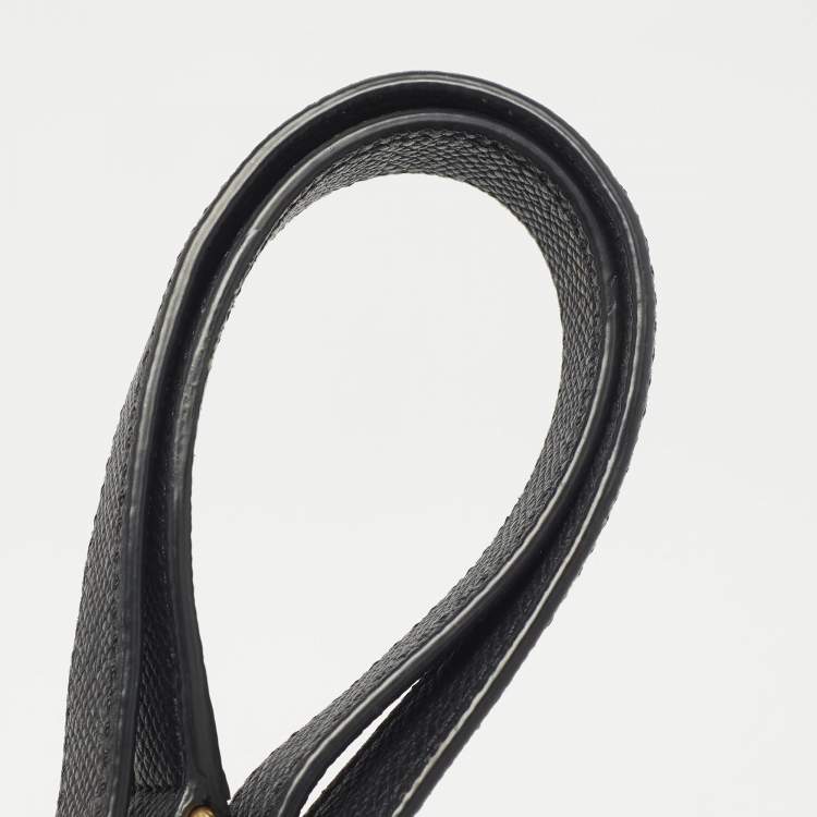 Pre Owned Celine Black Leather Micro Belt Top Handle Bag