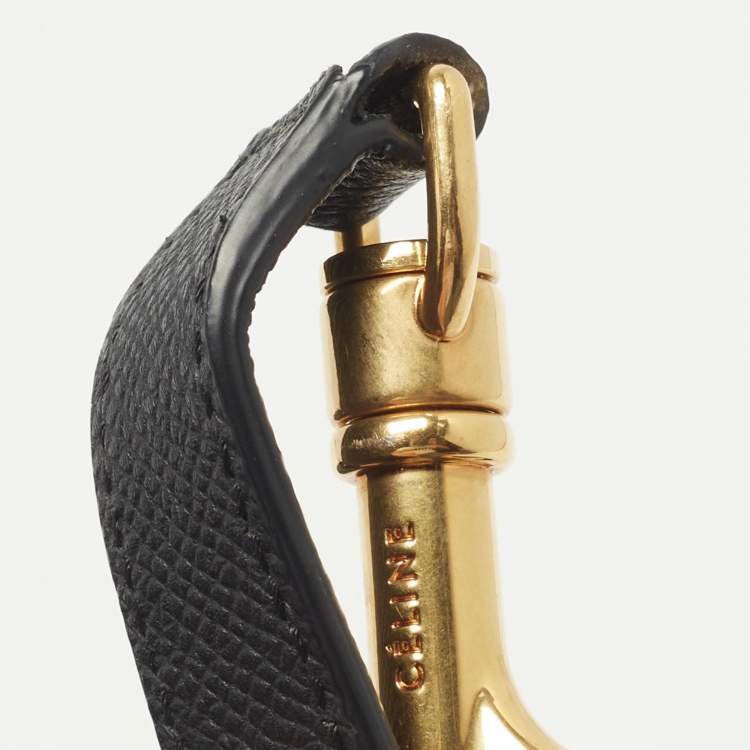 Pre Owned Celine Black Leather Micro Belt Top Handle Bag