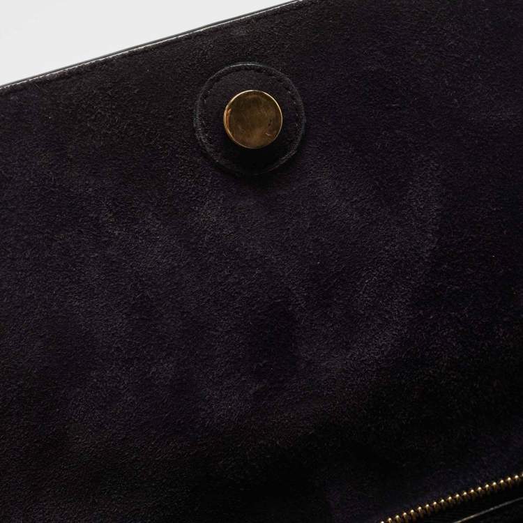 Pre Owned Celine Black Leather Micro Belt Top Handle Bag