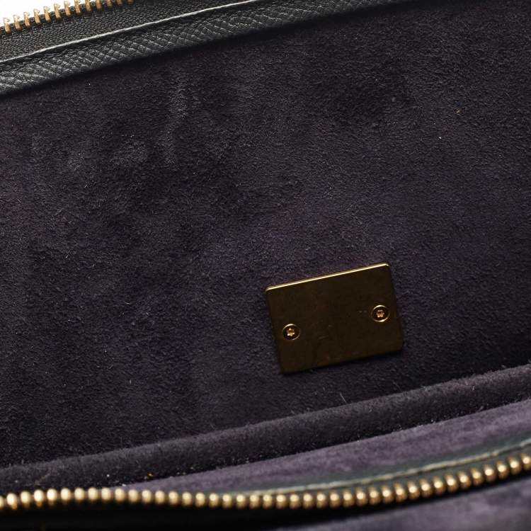 Pre Owned Celine Black Leather Micro Belt Top Handle Bag
