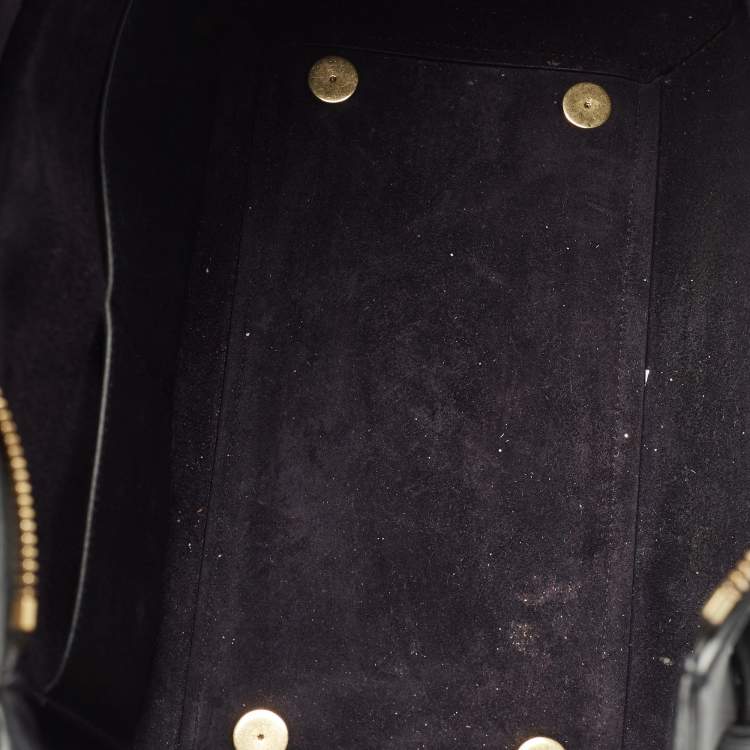 Pre Owned Celine Black Leather Micro Belt Top Handle Bag