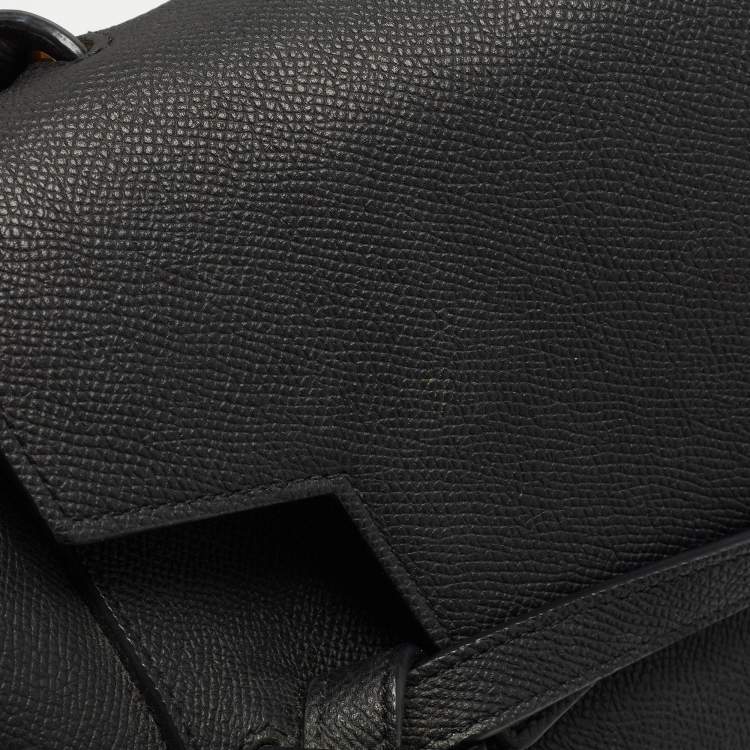 Pre Owned Celine Black Leather Micro Belt Top Handle Bag