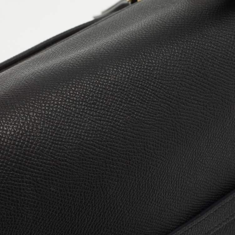 Pre Owned Celine Black Leather Micro Belt Top Handle Bag