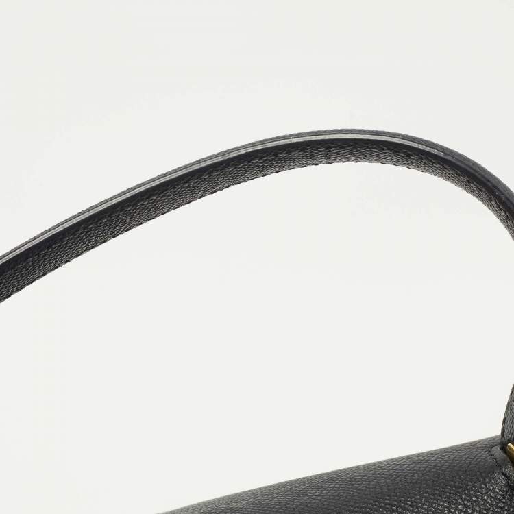 Pre Owned Celine Black Leather Micro Belt Top Handle Bag