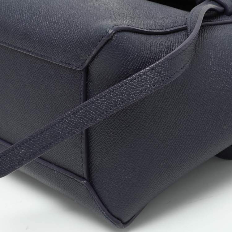 Pre Owned Celine Blue Leather Micro Belt Top Handle Bag