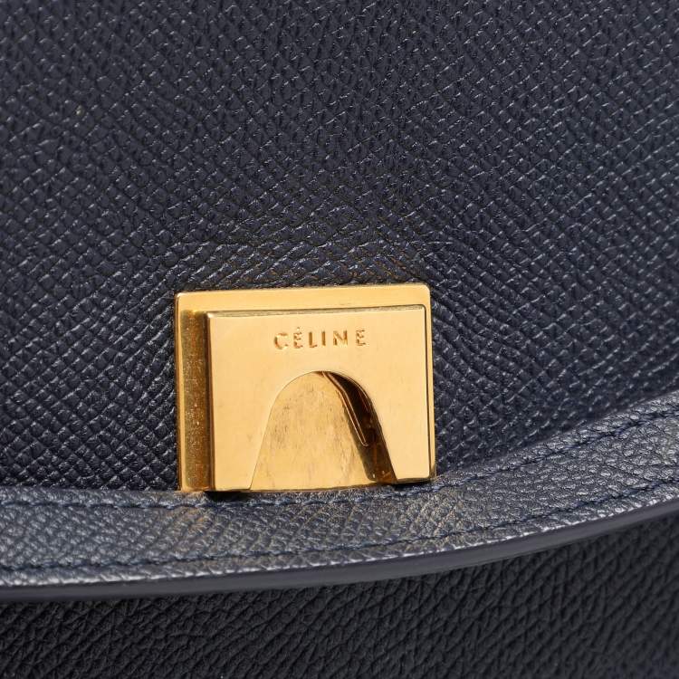 Pre Owned Celine Blue Leather Micro Belt Top Handle Bag