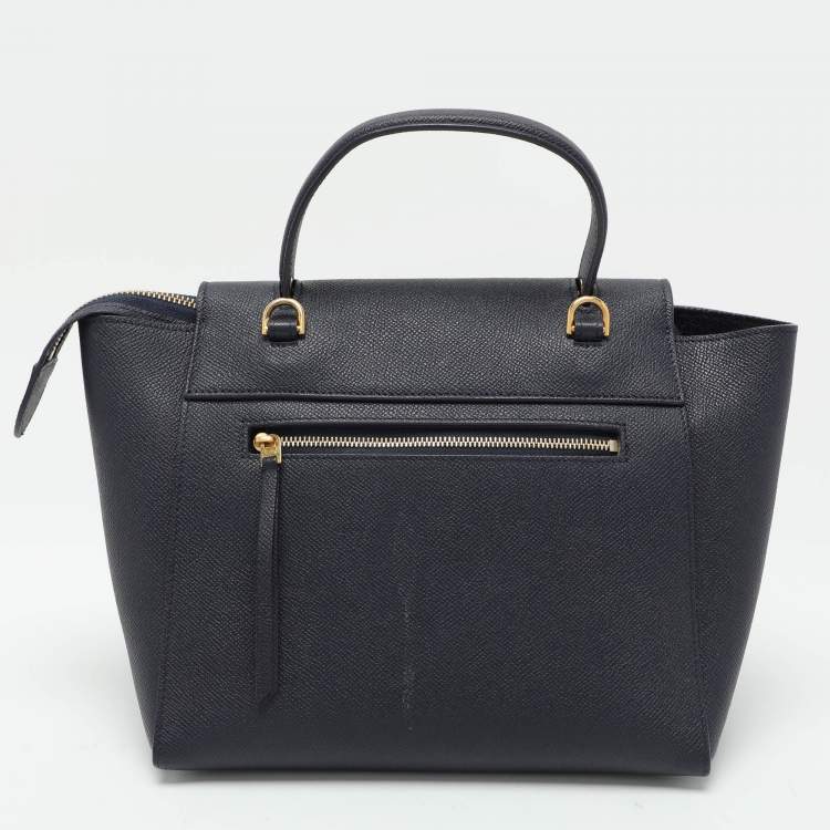 Pre Owned Celine Blue Leather Micro Belt Top Handle Bag