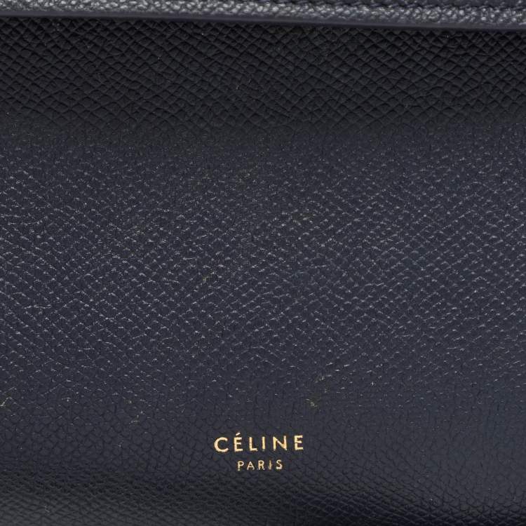 Pre Owned Celine Blue Leather Micro Belt Top Handle Bag