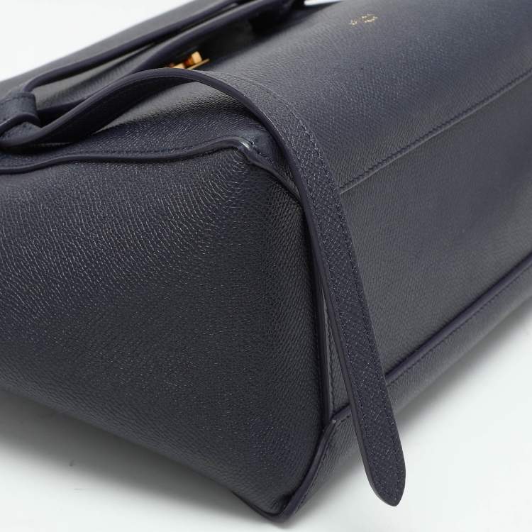 Pre Owned Celine Blue Leather Micro Belt Top Handle Bag