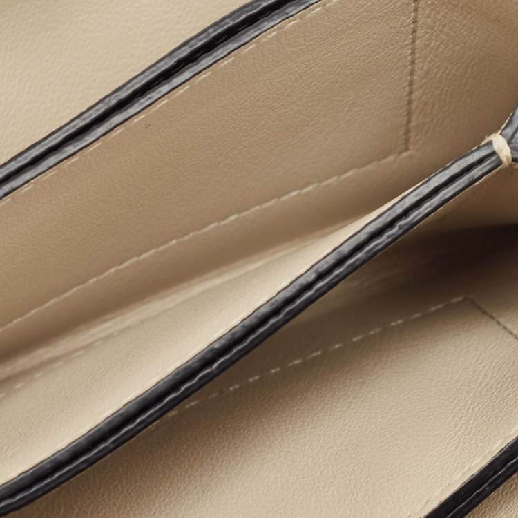 Pre Owned Celine Black/Beige Leather Accordion Card Holder