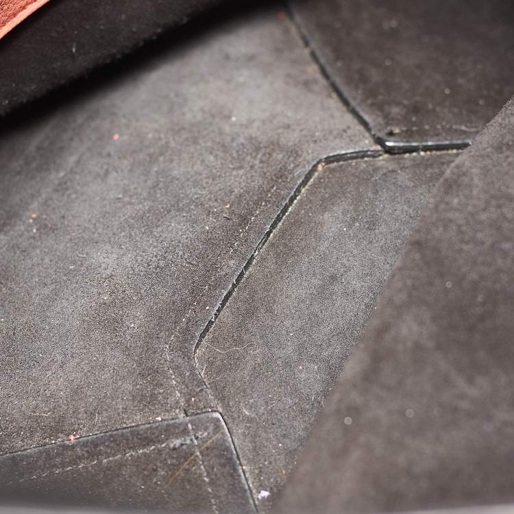 Pre Owned Celine Orange Leather Medium Cabas Phantom Tote