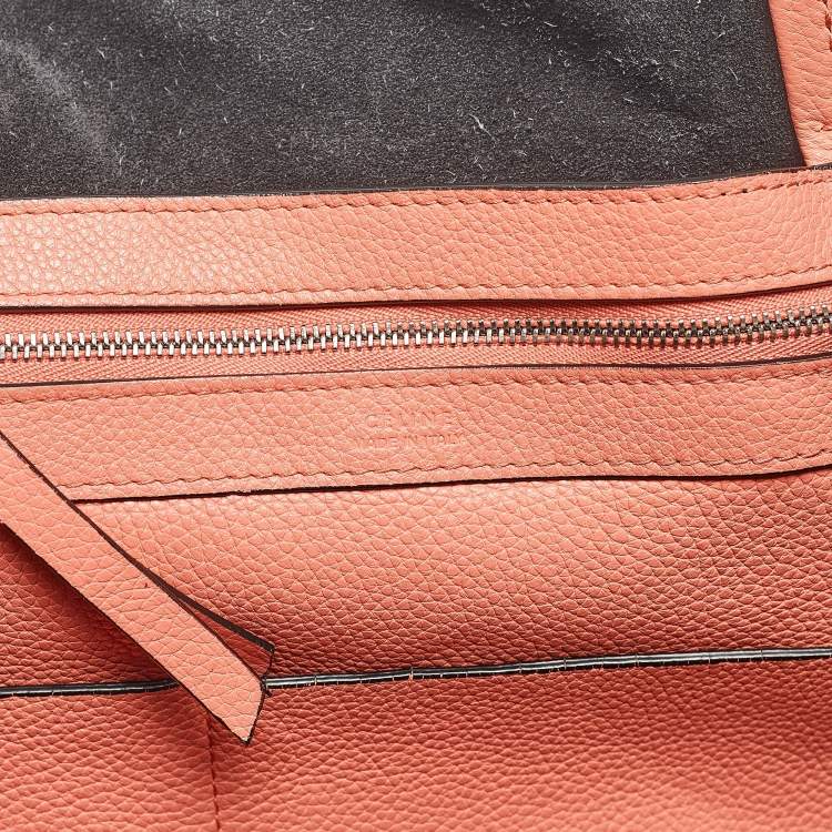 Pre Owned Celine Orange Leather Medium Cabas Phantom Tote