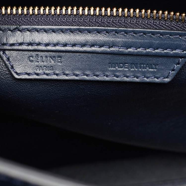 Pre Owned Celine Tricolor Nubuck Leather Mini Luggage Tote
