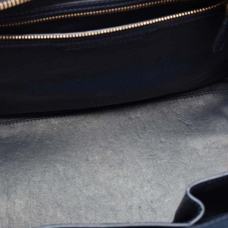 Pre Owned Celine Tricolor Nubuck Leather Mini Luggage Tote