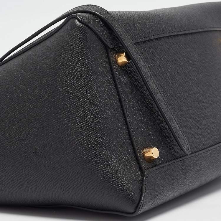 Pre Owned Celine Black Leather Medium Belt Top Handle Bag