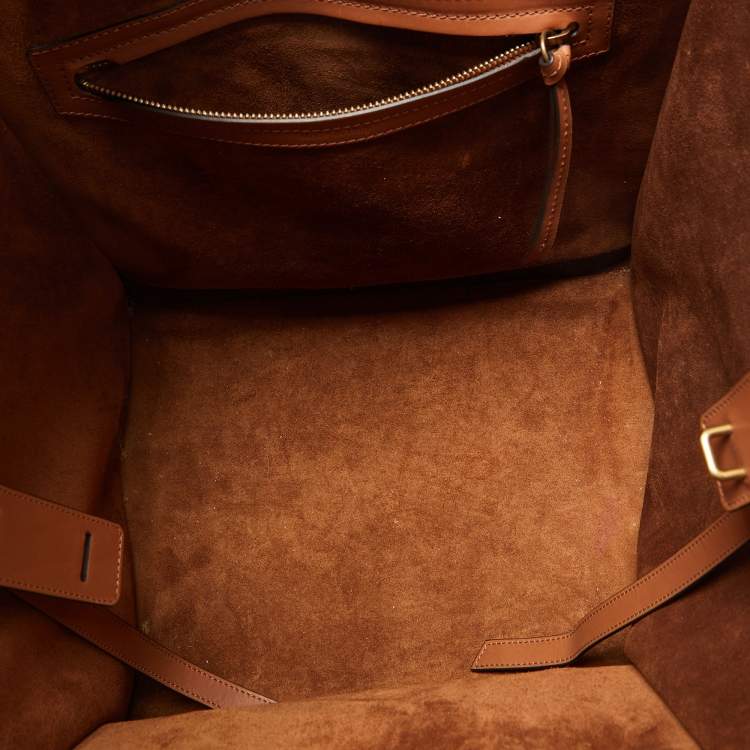 Pre Owned Celine Brown Leather Medium Luggage Phantom Tote