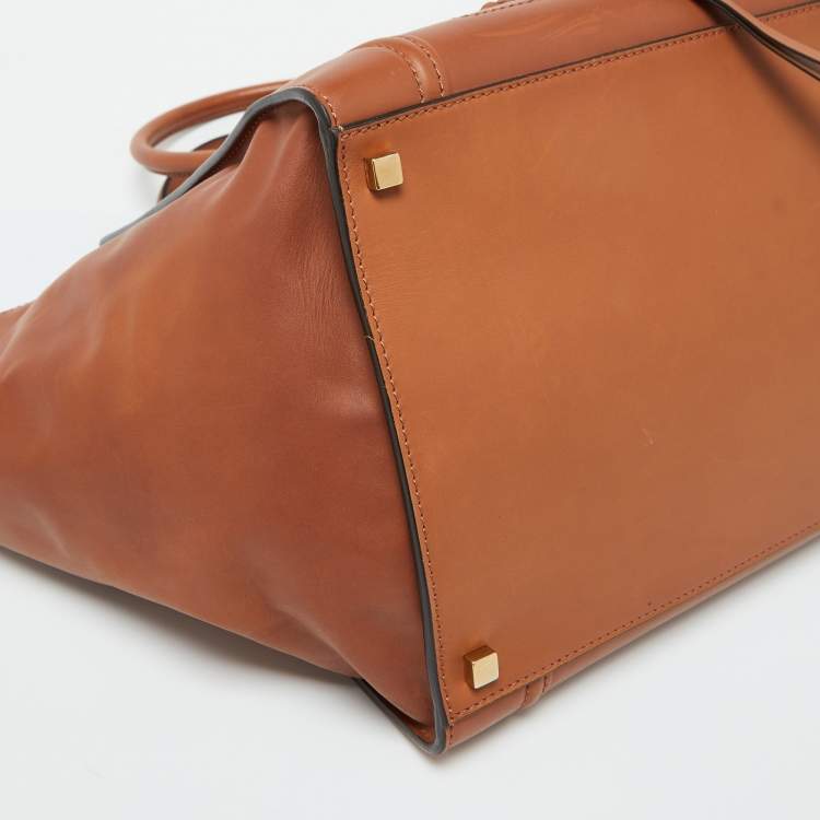 Pre Owned Celine Brown Leather Medium Luggage Phantom Tote