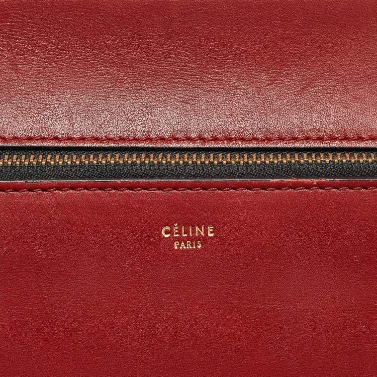 Pre Owned Celine Red Leather Medium Edge Top Handle Bag