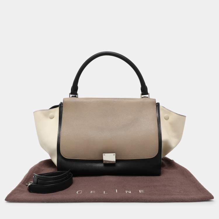 Pre Owned Celine Tricolor Leather Medium Trapeze Top Handle Bag