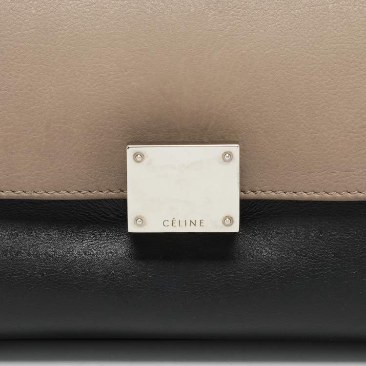 Pre Owned Celine Tricolor Leather Medium Trapeze Top Handle Bag
